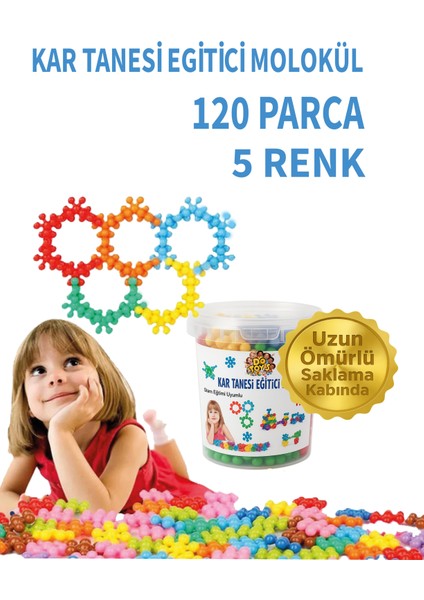 Kar Tanesi Eğitici Yaratıcı Molekül Stem Eğitimi Uyumlu 5 Renk 120 Parça Eğitici Oyuncak