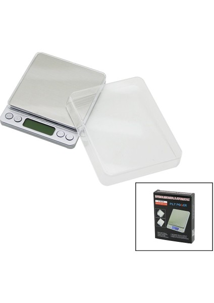 3000GR/0.01GR MİNİ=10.5X13CM Hassas Tartı - Terazi Şeffaf Pls.kapaklı - Pilli= 2pcs Ince (5067)