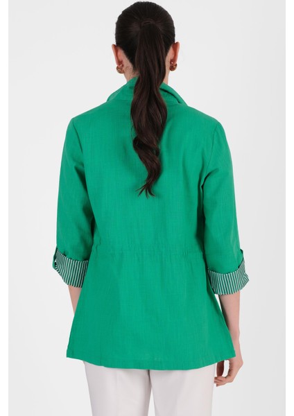 Oriente Dik Yaka Fermuarlı Çıtçıtlı Safari Mont Yeşil modelleri