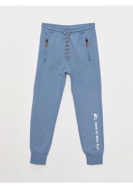Lcw Kids Indigo Beli Lastikli Baskılı Erkek Çocuk Jogger Eşofman Altı