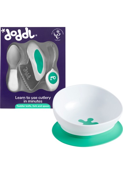 Vakumlu Kaymaz Mama Kasesi // Blw Çatal Kaşık Bıçak Seti Aqua