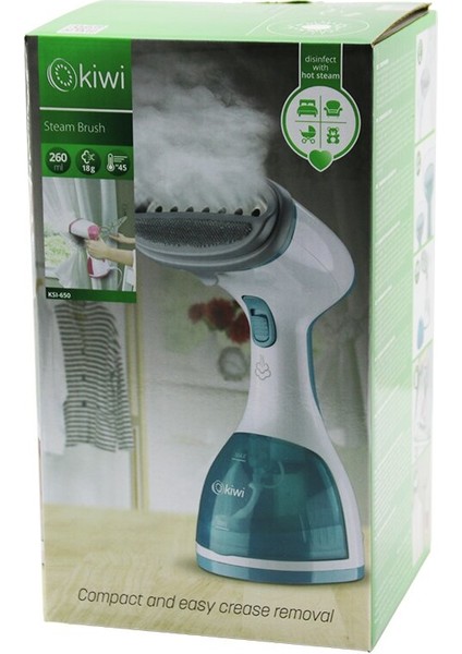 Kiwi KSI-650 Portatif Buharlı Kırışık Giderici Ütü 1200W Su TANKI=260MLHIZLI Isınma=45 SANİYEDAKİKADA=18GR Buhar (5067)