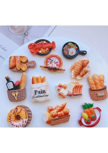 10 Adet Karışık Yemek Figürlü, Telefon Kılıfı - Anahtarlık - Ayakkabı Tokası - Takı Dekorasyon Malzeme