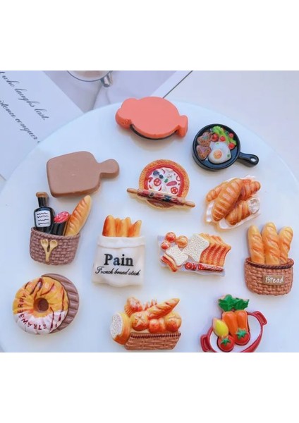 10 Adet Karışık Yemek Figürlü, Telefon Kılıfı - Anahtarlık - Ayakkabı Tokası - Takı Dekorasyon Malzeme fiyatları