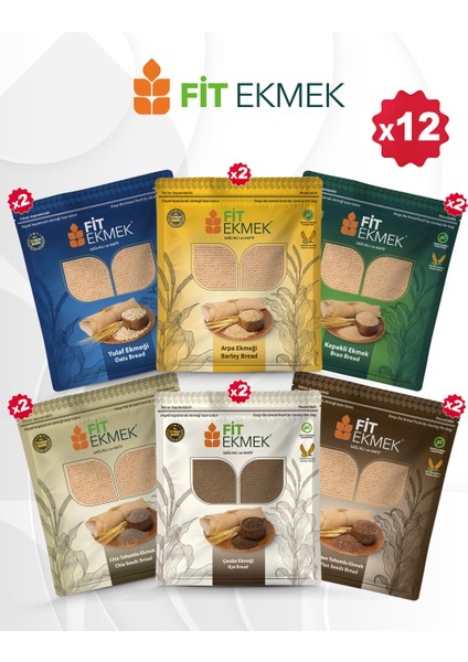 2li Kepekli ,2li Yulafli ,2li Chia ,2li Arpa ,2li Çavdar ve 2li Keten Tohumlu Lavaş Ekmeği 300GR