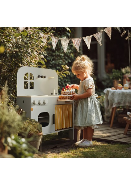 Montessori Doğal Ahşap Oyuncak Mutfak Seti Eğitici ve Güvenli Rol Yapma Oyuncağı Ihlamur Yeşil Kreş Oyuncakları fırsatları