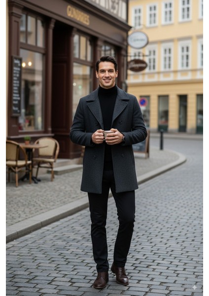 Erkek Uzun Kollu Tam Boğazlı Yaka Klasik Model Rahat Kesim Tam Kalıp Yünlü Dokuma Kazak fiyatları