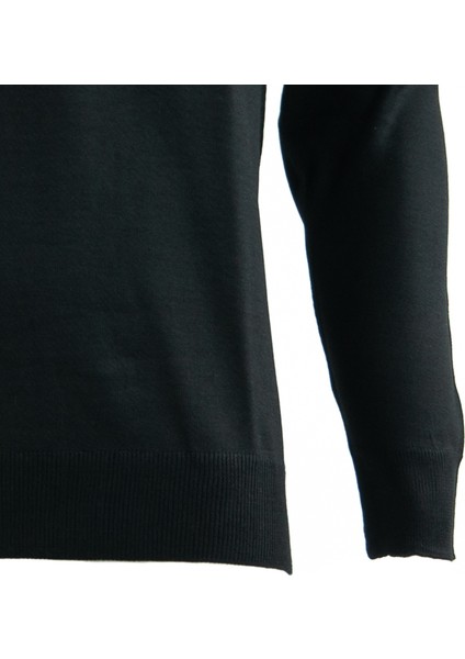 Erkek Uzun Kollu Tam Boğazlı Yaka Klasik Model Rahat Kesim Tam Kalıp Yünlü Dokuma Kazak