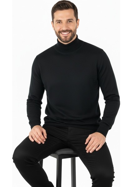 Erkek Kazak Balıkçı Yaka Yün Tarzı Dokuma Klasik Model Tam Kalıp indirimleri