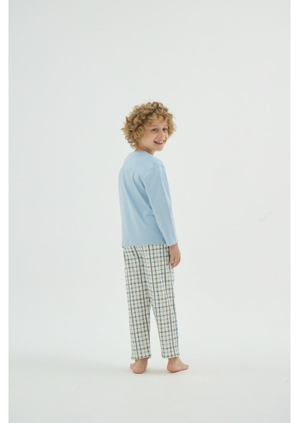 Erkek Çocuk Desenli Uzun Kollu Ekose Alt Pijama Takımı C4T1N98 fiyatları