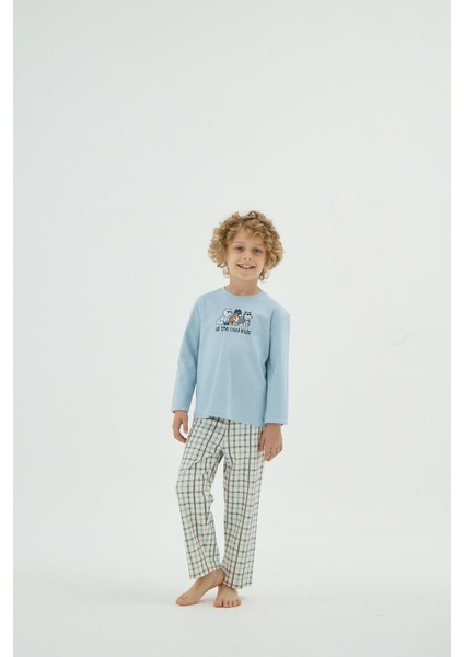 Erkek Çocuk Desenli Uzun Kollu Ekose Alt Pijama Takımı C4T1N98 fırsatları