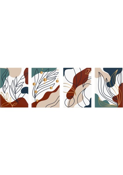 :temperli Cam Dörtlü Set Tablo, Tablo, Dörtlü Tablo, Uv Baskı, Cam Tablo, 4’lü Set, CDT002