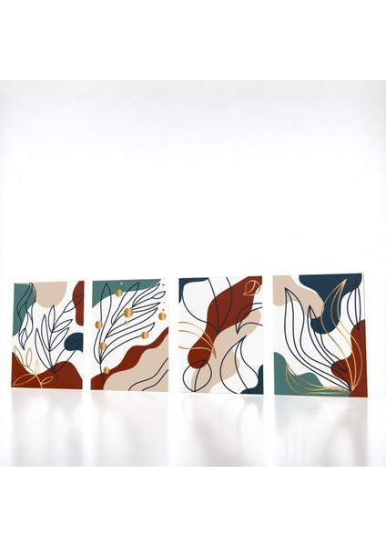 :temperli Cam Dörtlü Set Tablo, Tablo, Dörtlü Tablo, Uv Baskı, Cam Tablo, 4’lü Set, CDT002