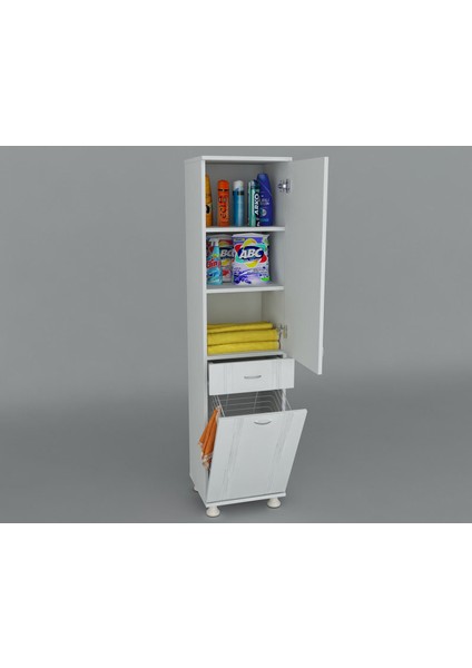 Lake Çok Amaçlı Banyo Boy Dolabı Çamaşır Sepetli fiyatları