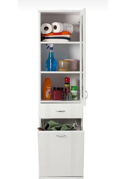 Lake Çok Amaçlı Banyo Boy Dolabı Çamaşır Sepetli fırsatları