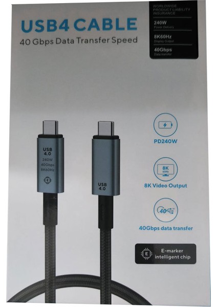 Type C USB 4.0 8k 60 Hz Görüntü Desteği USB C 4.0 240W 40GBPS 2m modelleri