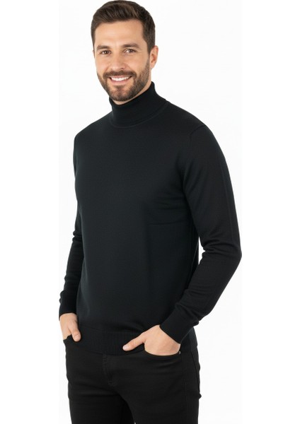 Erkek Kazak Balıkçı Yaka Yün Tarzı Dokuma Klasik Model Tam Kalıp fırsatları