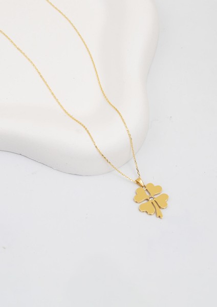 14 Ayar Altın Yonca Kolye modelleri