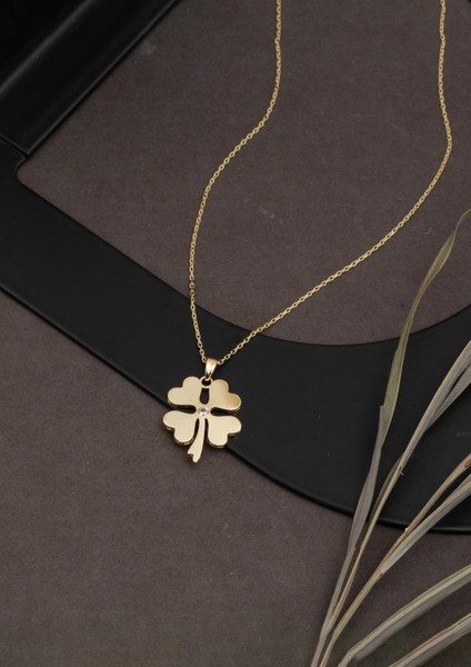 14 Ayar Altın Yonca Kolye fırsatları