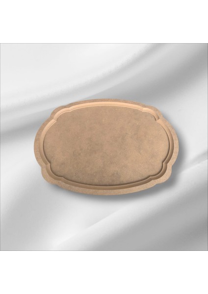 Ahşap Boyanabilir Oval Dalgalı Orta Boy Nişan Tepsisi-Sunumluk fiyatları