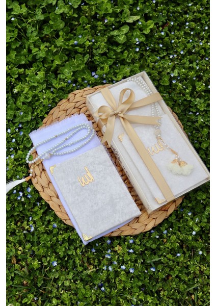 20 Adet Eşarplı Yasin Hediyelik Mevlid Seti Y201 Beyaz