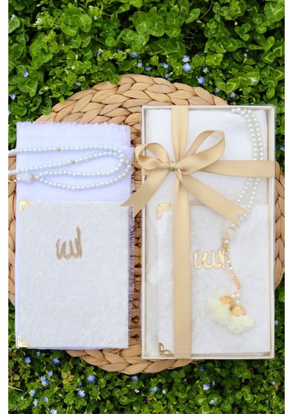 20 Adet Eşarplı Yasin Hediyelik Mevlid Seti Y201 Beyaz fiyatları