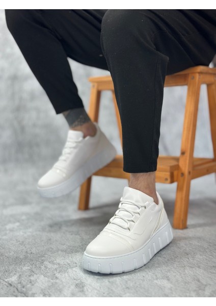 ET0666 Beyaz Yüksek Taban Erkek Günlük Ayakkabı fırsatları