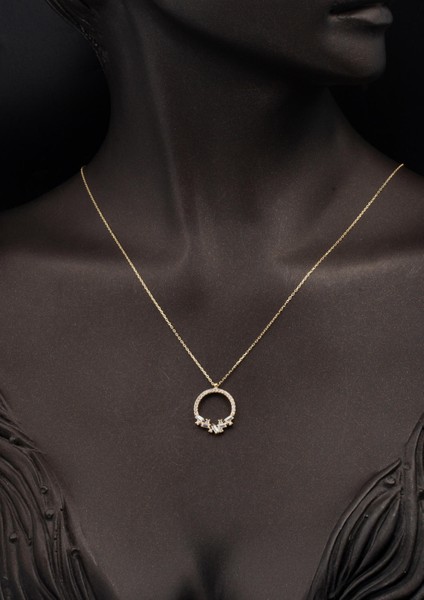 Bagetli Halka Altın Kolye 14 Ayar fiyatları