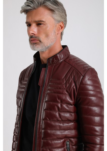 James Erkek Şişme Deri Mont