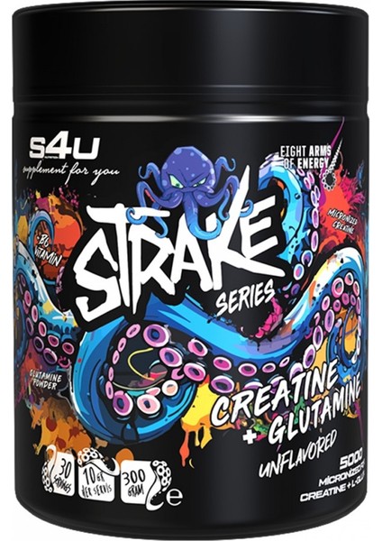 S4U Strake Glutamine 300G Saf Mikronize Aromasız Glutamin