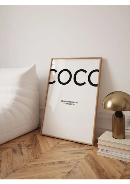 (Çerçevesiz) Coco Poster, Siyah Beyaz Lüks Poster Moda Posteri, Ev Dekorasyonu, Oturma Odası Dekoru
