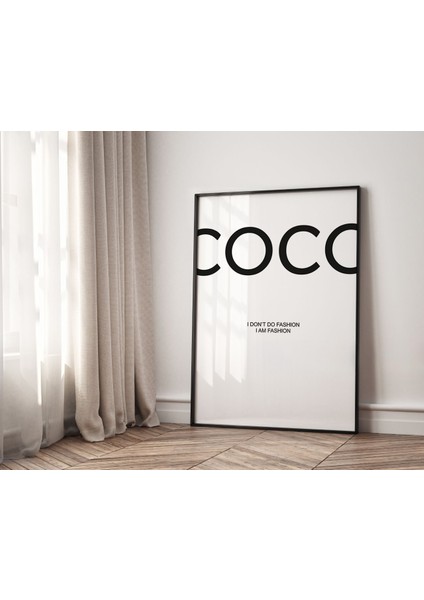 (Çerçevesiz) Coco Poster, Siyah Beyaz Lüks Poster Moda Posteri, Ev Dekorasyonu, Oturma Odası Dekoru modelleri