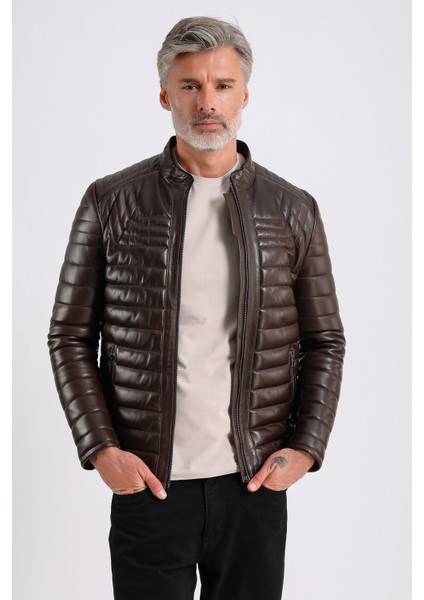 James Erkek Şişme Deri Mont fiyatları
