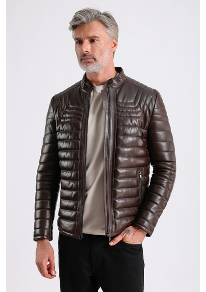 James Erkek Şişme Deri Mont fırsatları