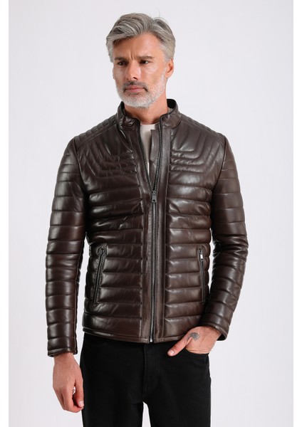 James Erkek Şişme Deri Mont indirimleri