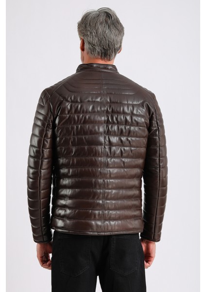 James Erkek Şişme Deri Mont