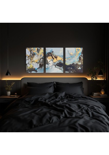 :temperli Cam Üçlü Set Tablo, Tablo, Üçlü Tablo, Uv Baskı, Cam Tablo, 3’lü Set, CUT020 modelleri