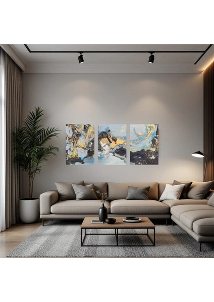 :temperli Cam Üçlü Set Tablo, Tablo, Üçlü Tablo, Uv Baskı, Cam Tablo, 3’lü Set, CUT020