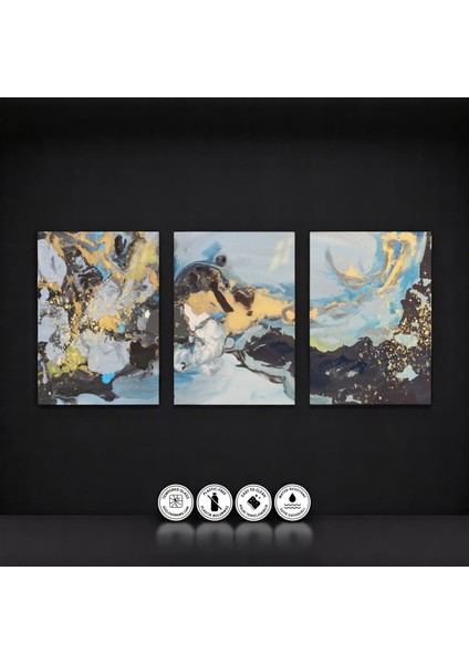 :temperli Cam Üçlü Set Tablo, Tablo, Üçlü Tablo, Uv Baskı, Cam Tablo, 3’lü Set, CUT020