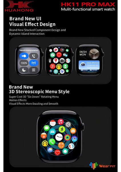 HK11 Pro Max Orıjınal Yeni Seri Güçlu Batarya Amoled Ekran Akıllı Saat Çift Kordonlu indirimleri