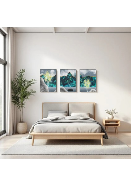 :temperli Cam Üçlü Set Tablo, Tablo, Üçlü Tablo, Uv Baskı, Cam Tablo, 3’lü Set, CUT019 modelleri