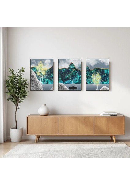 :temperli Cam Üçlü Set Tablo, Tablo, Üçlü Tablo, Uv Baskı, Cam Tablo, 3’lü Set, CUT019 fırsatları