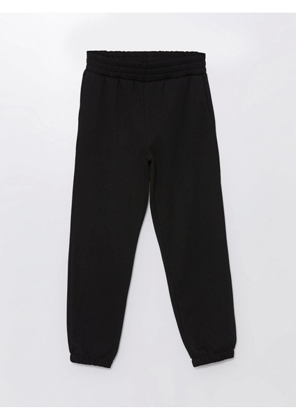 Xsıde Siyah Beli Lastikli Kadın Kalın Jogger Eşofman Altı