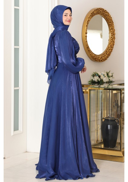 Omuz Detaylı Bahar Tesettür Büyük Abiye indirimleri