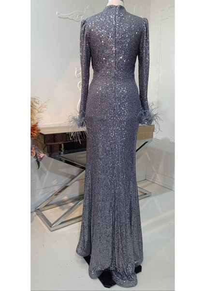 Parıltılı Büyük Beden Hüma Tesettür Abiye