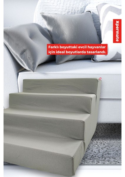 4 Basamaklı Fermuarlı Antrasit Evcil Hayvan Merdiveni, Gri Renk fiyatları