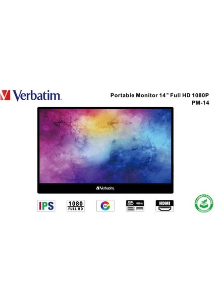 Verbatım 14' 49591 Pmt-14 6ms Full Hd IPS Taşınabilir Dokunmatik Ekranlı Monitör fırsatları