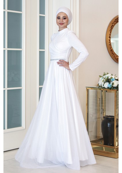 Parıltılı Işıl Tesettür Büyük Beden Abiye fiyatları