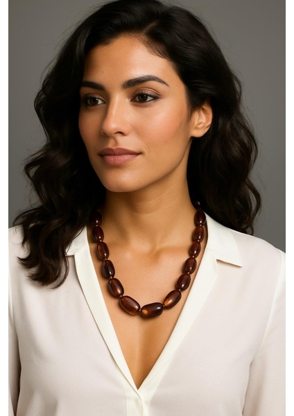 Amorf Büyük Boncuklu Kolye