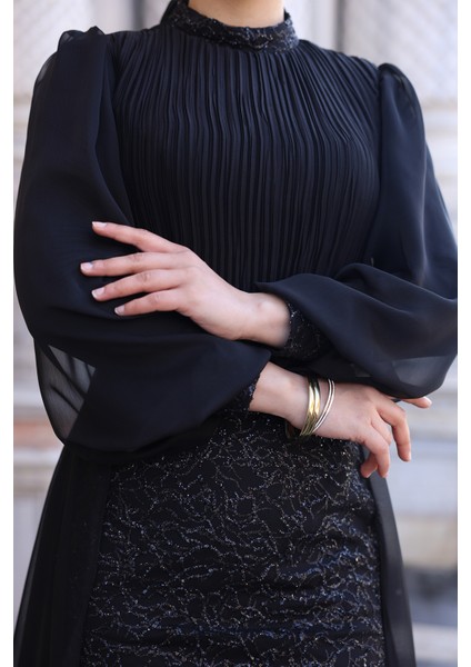 Lavanta Şifon Detaylı Gliten Kumaş Şık Tesettür Abiye fiyatları